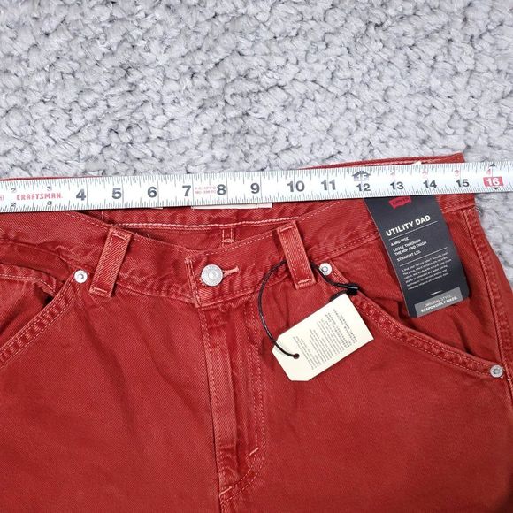 Levi’s Premium Dad Utility Jeans Baggy Loose Relaxed Straight Leg Red 28 x 30 - Picture 11 of 13
